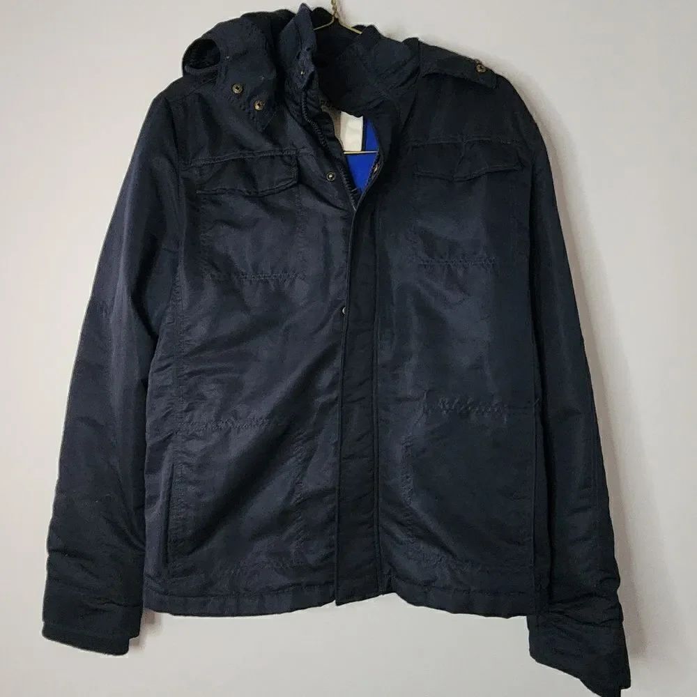 Aeoropostale rugged outwear jacket men Medium Blue Zip And Snap Closure